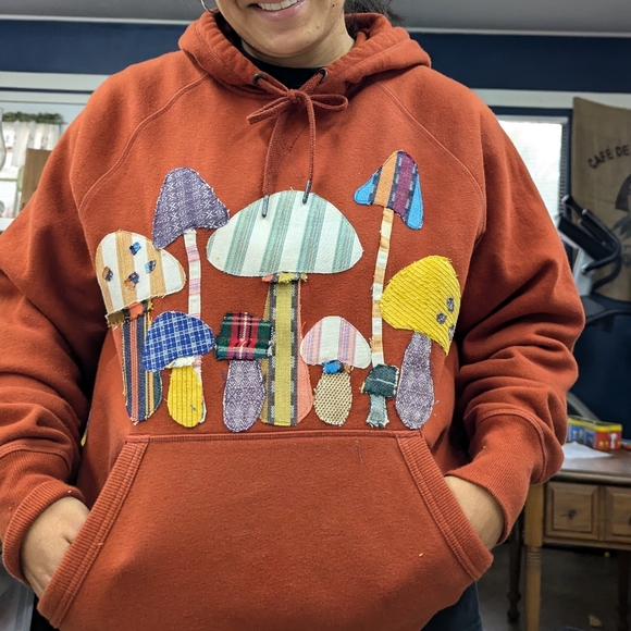 Upcycled Champion Burnt Orange Hoodie - Picture 6 of 6